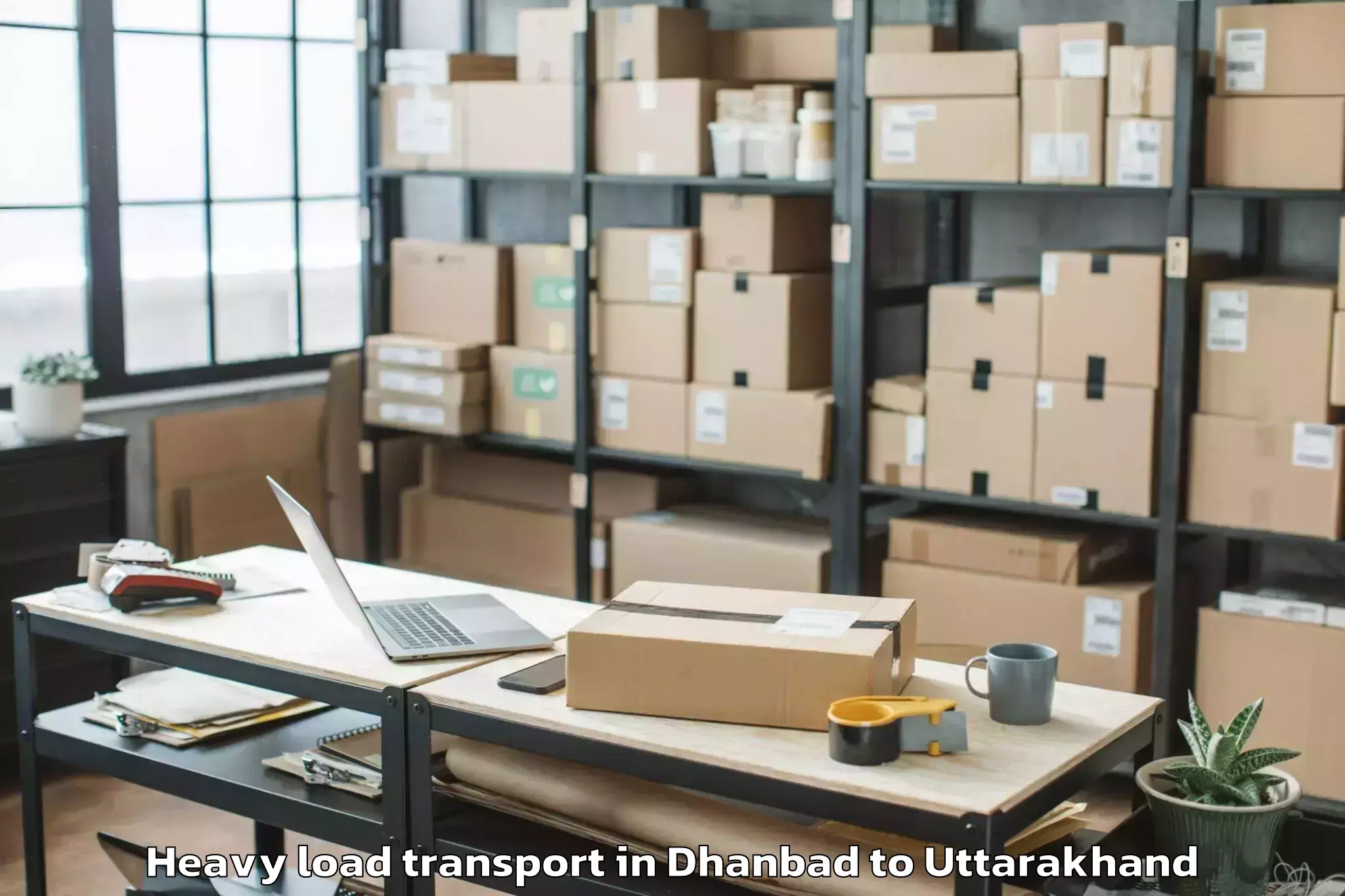 Book Dhanbad to Tharali Heavy Load Transport Online